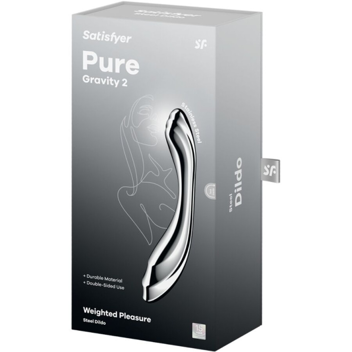 Satisfyer - Pure Gravity 2 Godemichet Double Extrémité en Acier Inoxydable