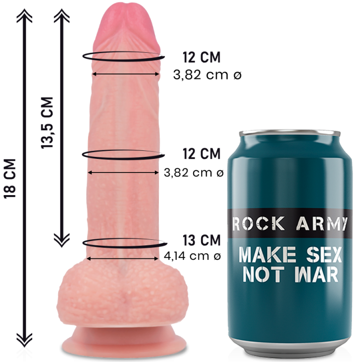 Rockarmy - Liquid Silicone Premium Mustang Realistico 18 cm -o- 4.14 cm