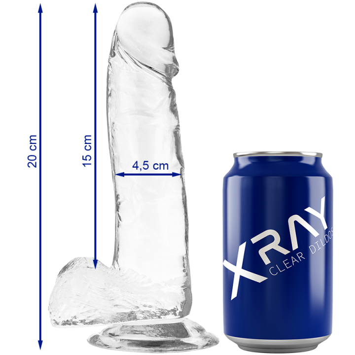 X Ray - Cazzo Trasparente Con Sfere 20 cm -o- 4.5 cm