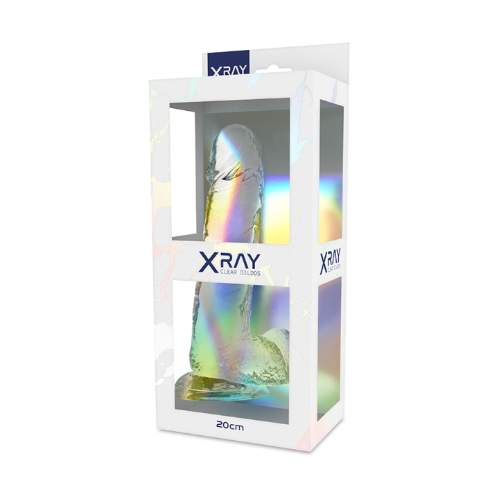 X Ray - Cazzo Trasparente Con Sfere 20 cm -o- 4.5 cm
