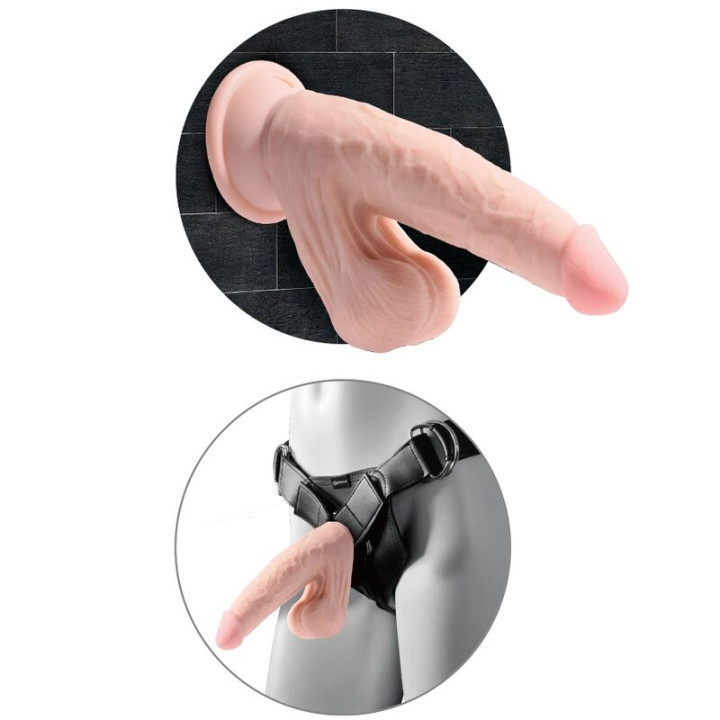 King Cock - Plus 3d Dildo Sfere Oscillanti 24.5 cm Pelle Chiara