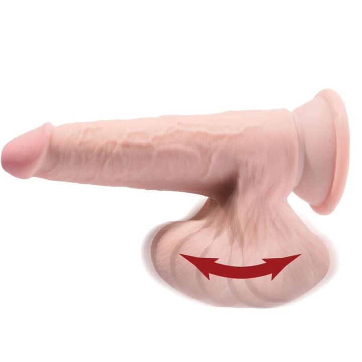 King Cock - Plus 3d Dildo Balanando Bolas 15.2 cm Pele Clara