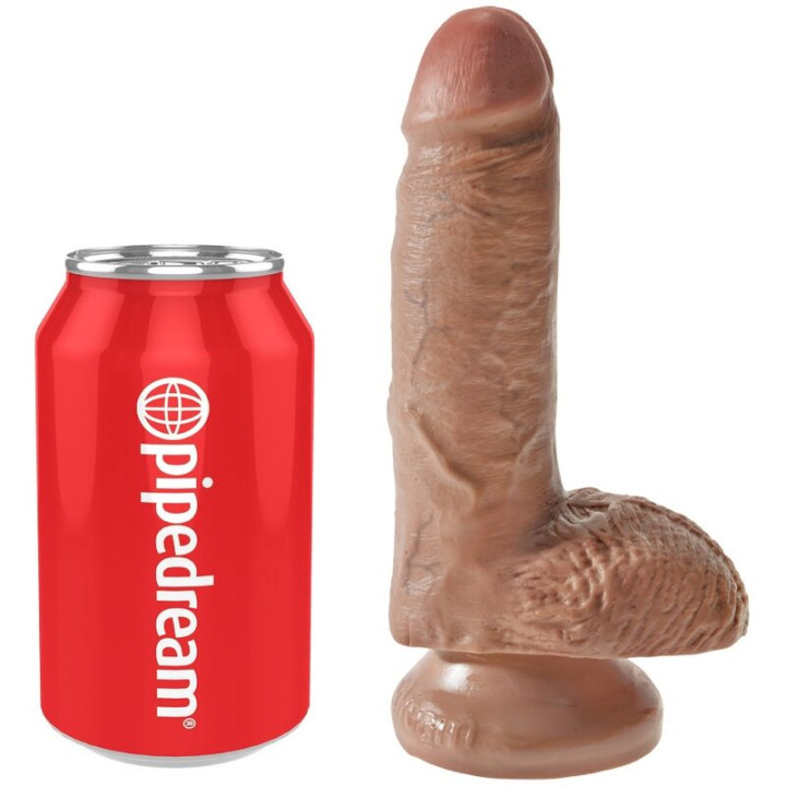 King Cock - Pênis Realístico Com Bolas 13.2 cm Caramelo