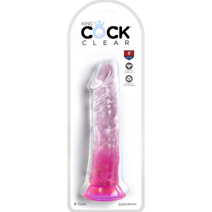 King Cock - Clear Pene Realistico 19.7 cm Rosa