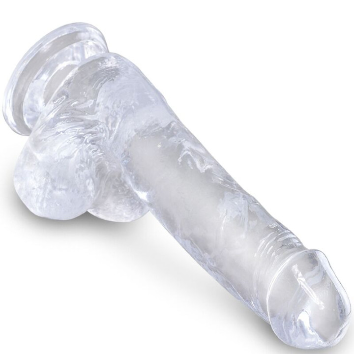 King Cock - Clear Pene Realistico Con Sfere 13.5 cm Trasparente