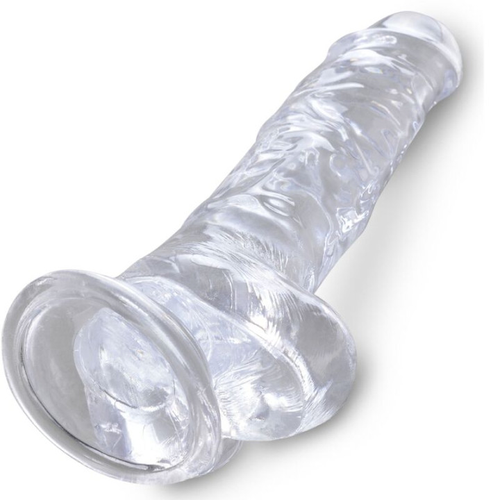 King Cock - Clear Realistic Penis With Balls 16.5 cm Transparent