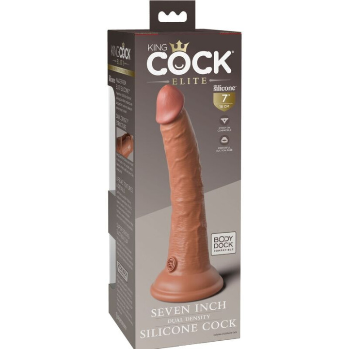 King Cock - Elite Dildo de Silicone Realístico 17.8 cm Caramelo