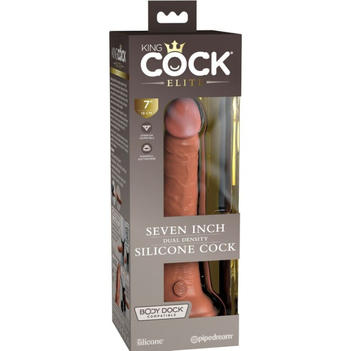 King Cock - Elite Gode Réaliste en Silicone 17.8 cm Caramel