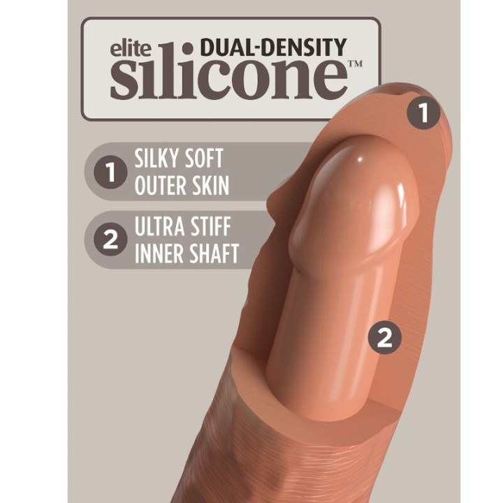 King Cock - Elite Realistic Silicone Dildo 20.3 cm Caramel