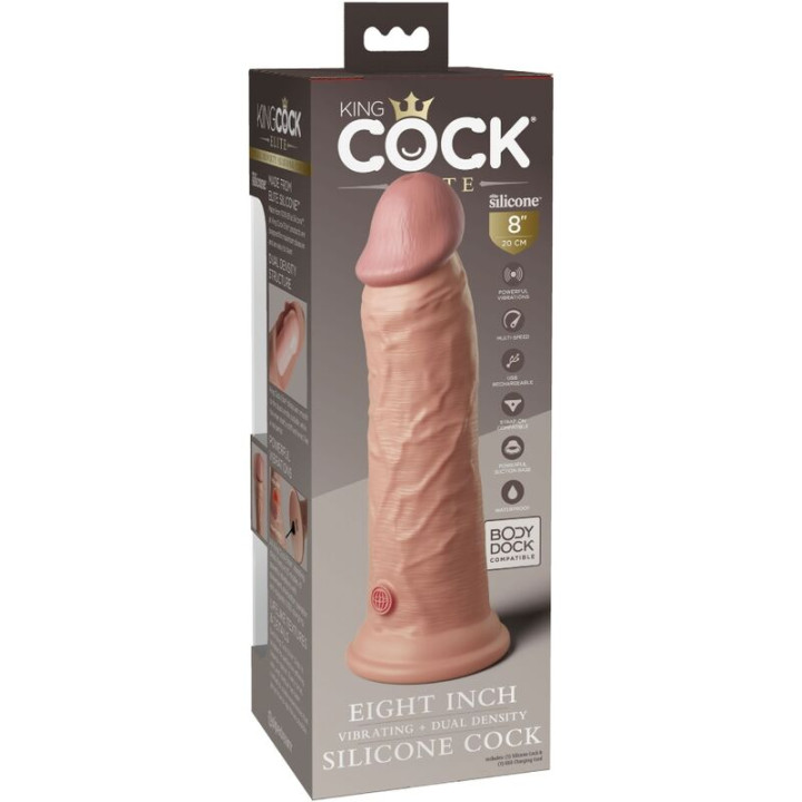 King Cock - Elite Realistic Dildo Vibrating & Silicone 20.3 cm