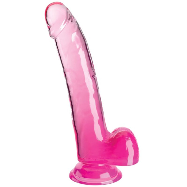 King Cock - Clear Dildo Mit Hoden 20.3 cm Rosa