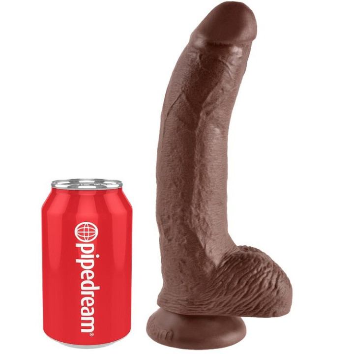 King Cock - 9 Dildo Marrone Con Sfere 22.9 cm