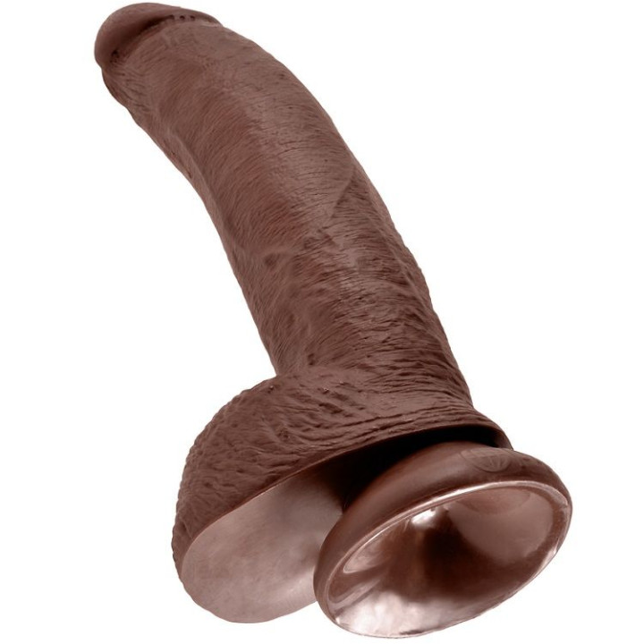 King Cock - 9 Dildo Marrone Con Sfere 22.9 cm