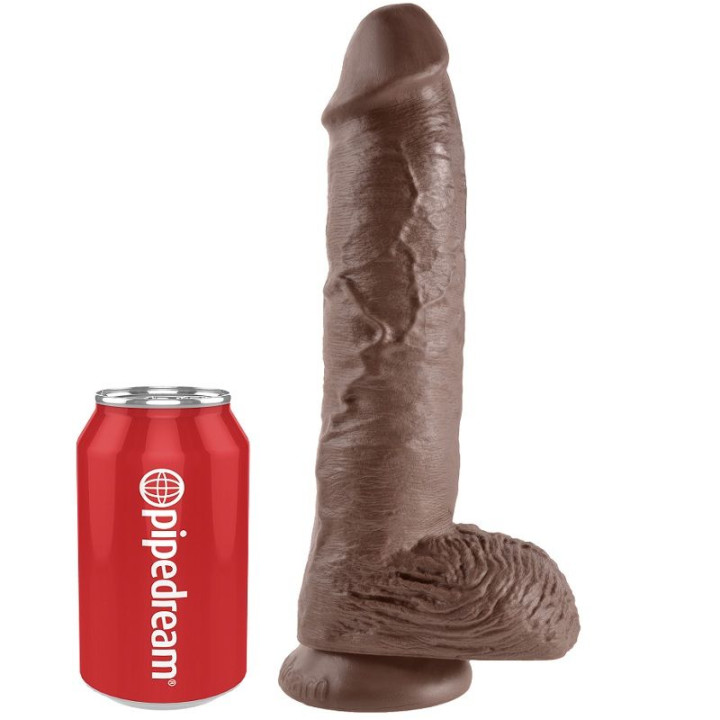 King Cock - 10 Dildo Marrone Con Sfere 25.4 cm