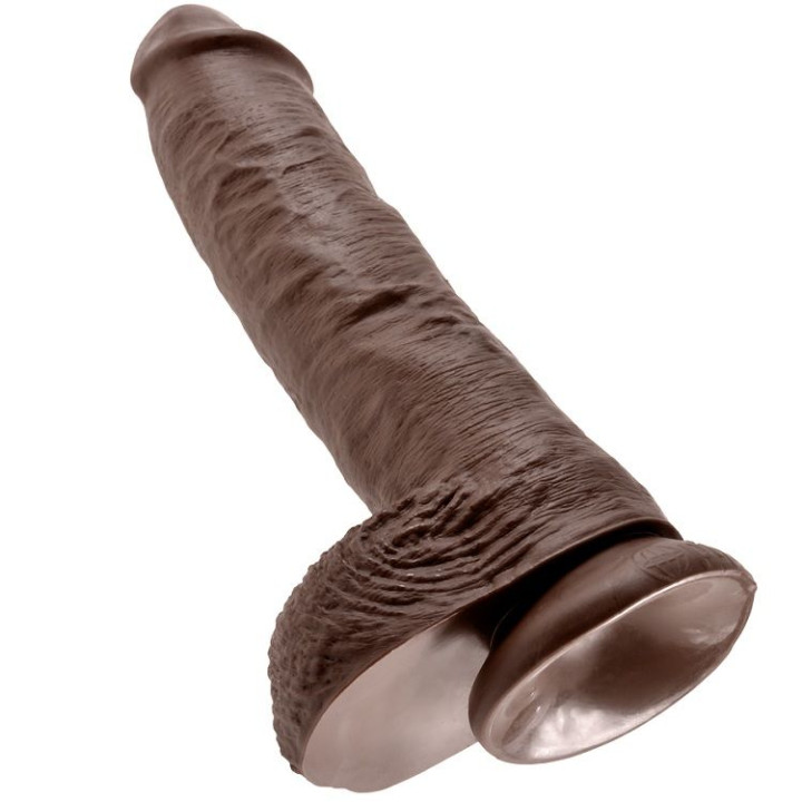 King Cock - 10 Dildo Marrone Con Sfere 25.4 cm