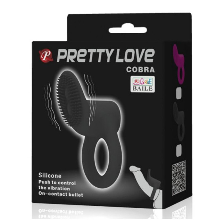 Pretty Love - Cobra Vibrator Ring Black
