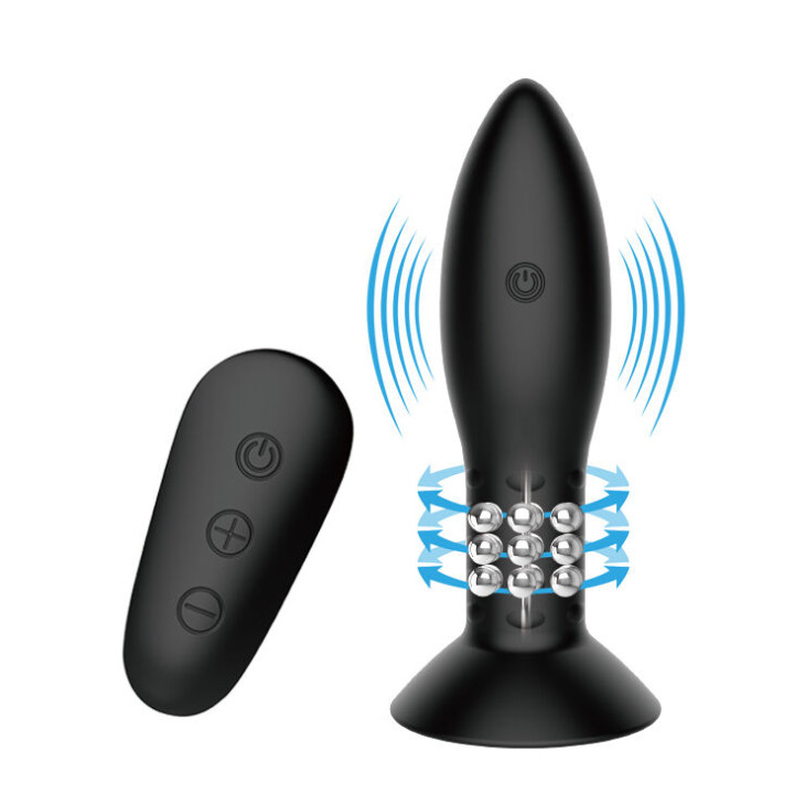 Mr Play - Plug Avec Télécommande Billes Tournantes Noires