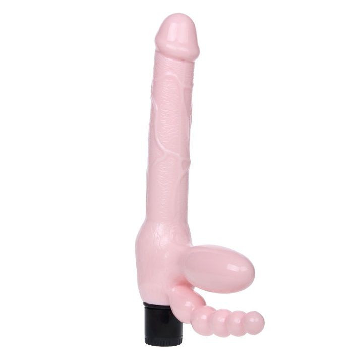Baile - Arnês Sem Corda Tpr Com Vibrao e Estimulao Anal 25.4 cm