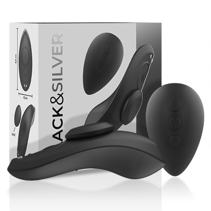 Black&Silver - Pantalone Vibratore in Silicone Ricaricabile Preston Nero