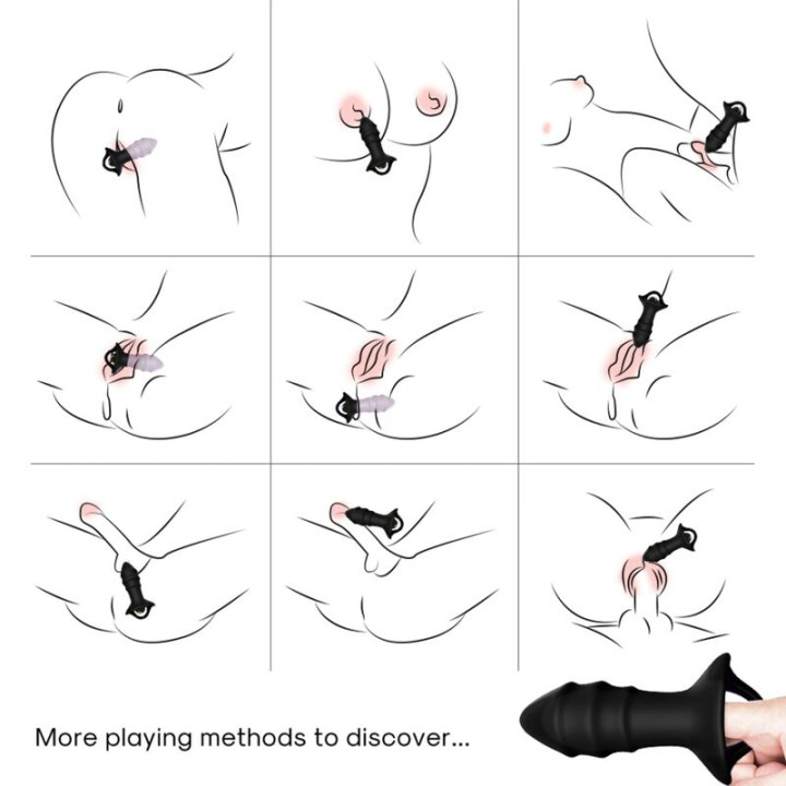 Armony - Vibrateur à Doigts Kylin et Télécommande de Plug Anal Noir