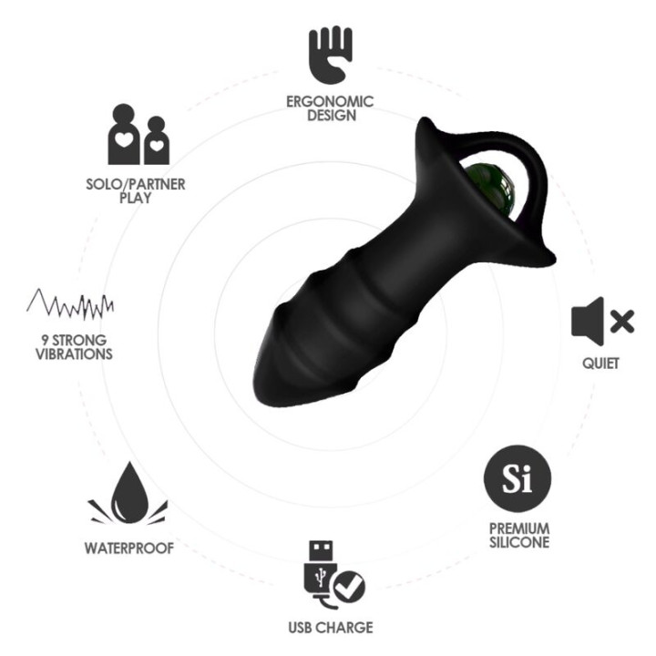 Armony - Vibrateur à Doigts Kylin et Télécommande de Plug Anal Noir