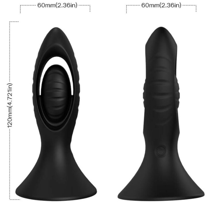 Armony - Vibrateur & Plug Anal Silicone Noir