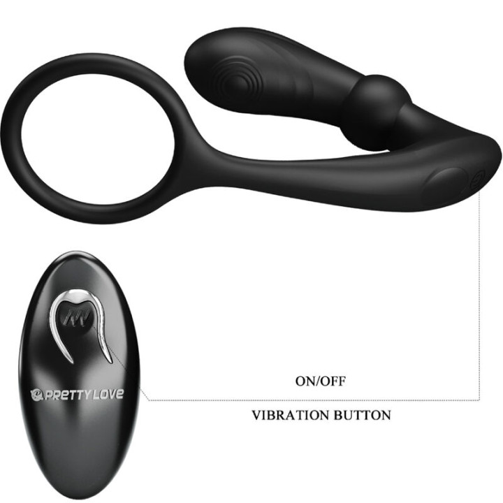 Pretty Love - Anel Anal e Vibrador Warren Black