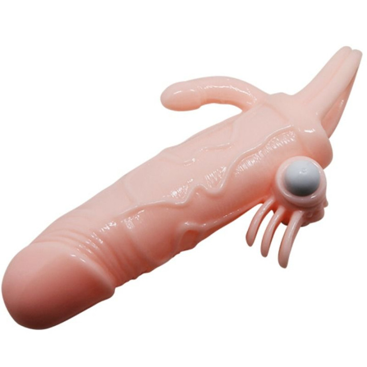 Baile - Capa Para Pénis Brave Man Com Carne de Estimulação Clitórica e Anal 16.5 cm