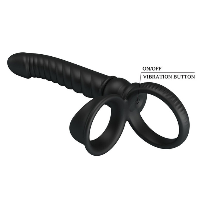 Pretty Love - Merritt Anal Vibrator With Ring And Vibration Black