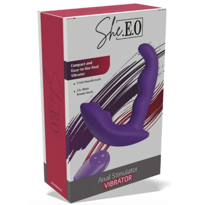 She.e.o - Stimolatore Anale Vibrante Rotante Con Telecomando Viola