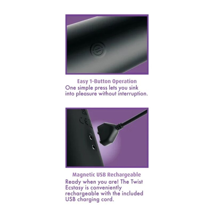 Anal Fantasy Elite - Twist Ecstasy Rechargeable Rotating Anal Stimulator