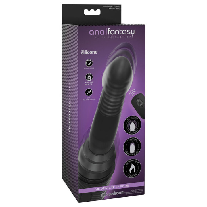 Vibrador Anal Recargable Con Función Empuje, Calor y Control Remoto