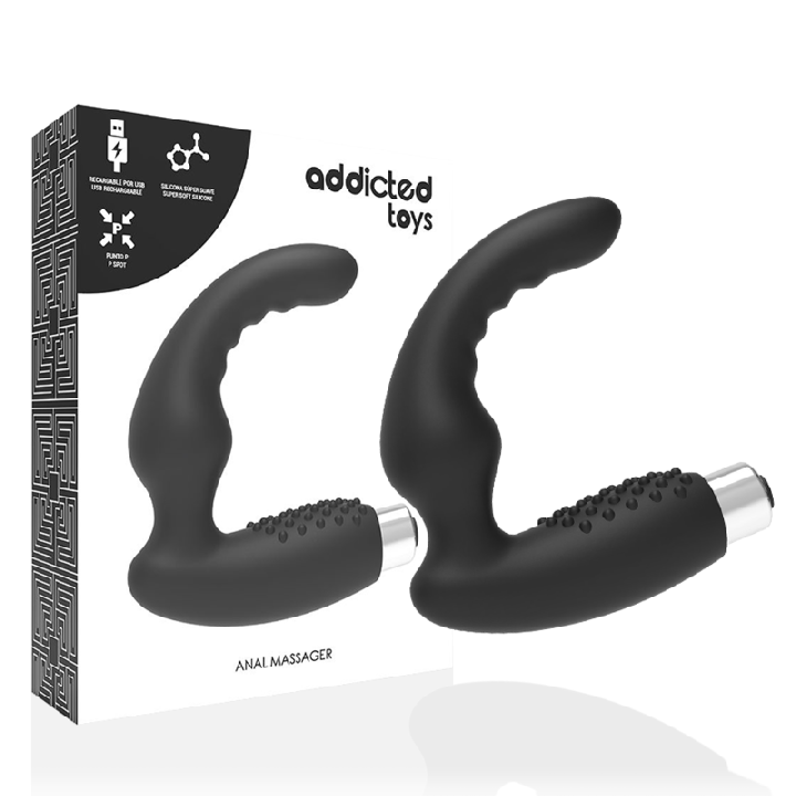 Addicted Toys - Vibrador Prostático Recargable Model 2 - Negro