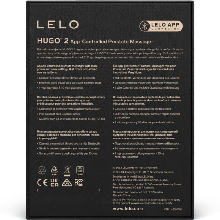 Lelo - Massageador de Próstata Hugo 2 Preto