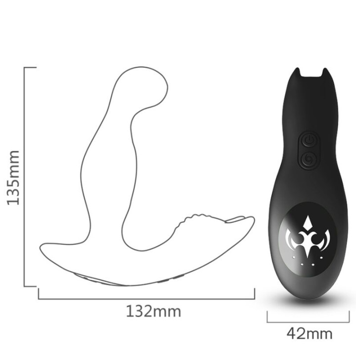 Armony - Bat King Vibratore Rotatore Anale Della Prostata Telecomando Nero