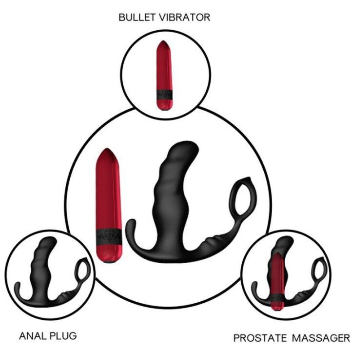 Armony - Knight Vibrateur Anal Prostate & Anneau Télécommande Noir