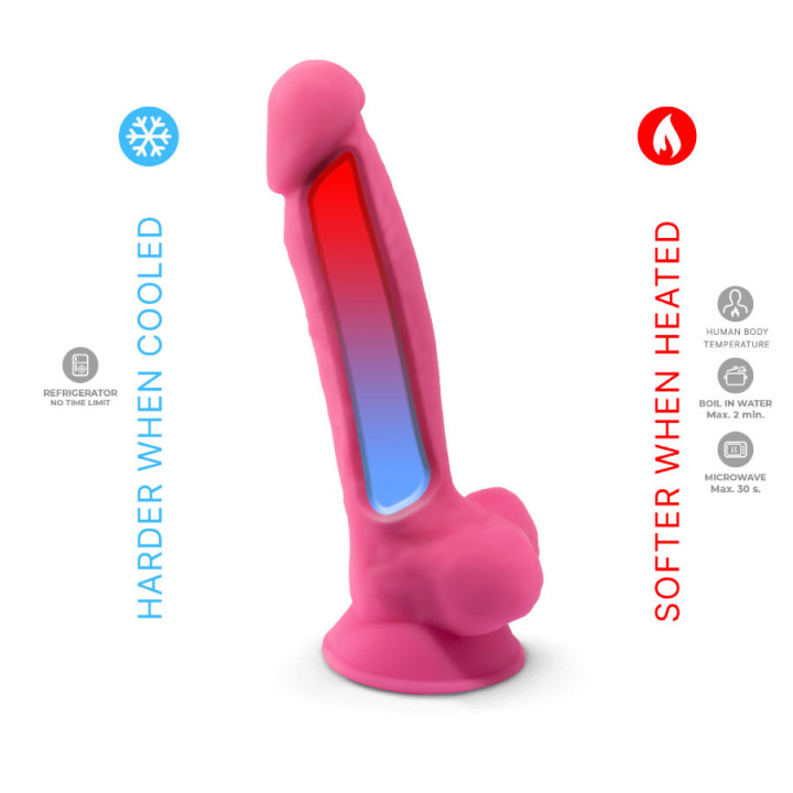 Silexd - Modello 1 Pene Realistico Silicone Premium Silexpan Rosa Fluorescente 17,5 cm