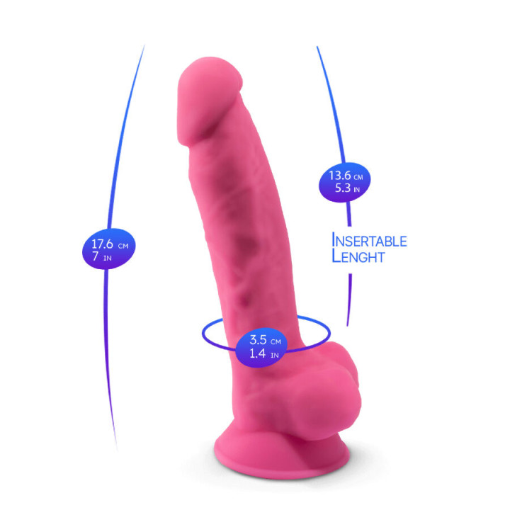 Silexd - Model 1 Realistic Penis Premium Silicone Silexpan Fluorescent Pink 17.5 cm