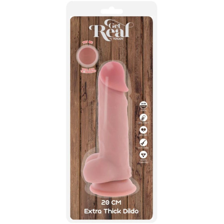 Get Real - Pene Realistico Deluxe Con Testicoli Extra Spessi 20 cm