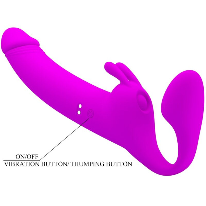 Pretty Love - Zanini Strapless Strap-on 10 Vibrations Violet