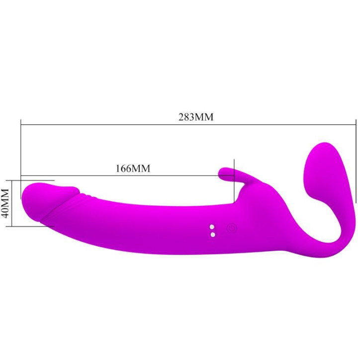 Pretty Love - Zanini Strapless Strap-on 10 Vibrations Violet