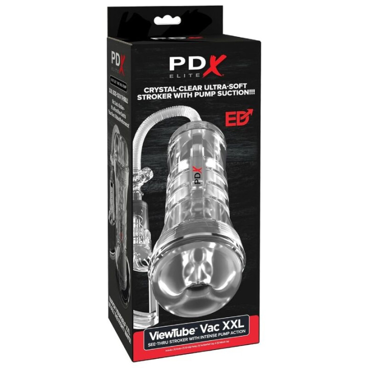 Pdx Elite - Viewtube Vac Xxl Transparente Stroker Com Bomba de Sucção 27,3 cm