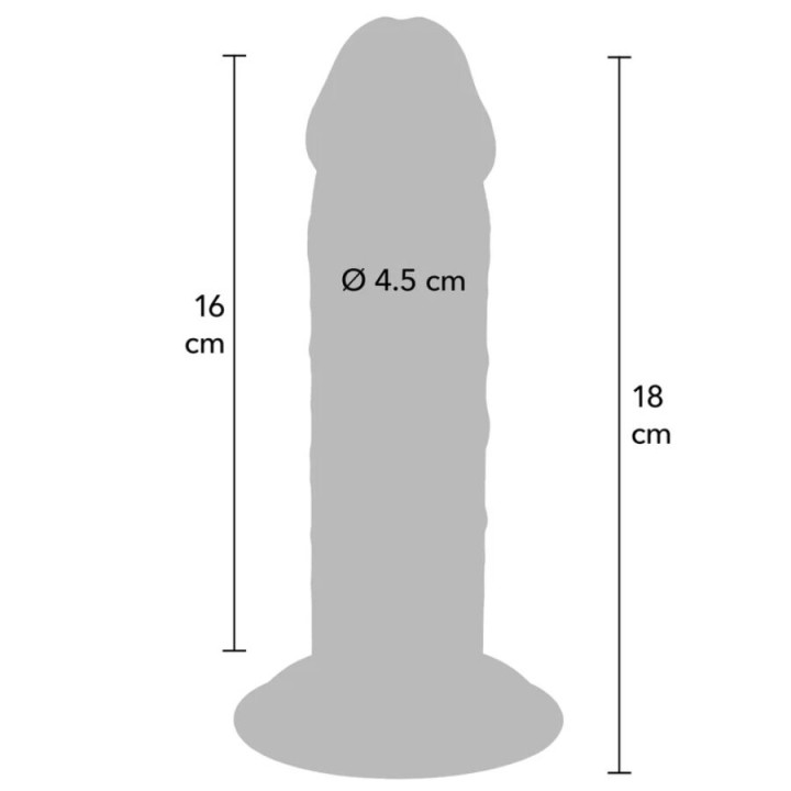 Get Real - Pênis de Tpe Deluxe de Dupla Densidade e Espessura, 18 cm