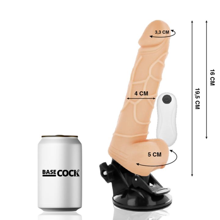 Basecock - Realistischer Vibrator Mit Fernbedienung Natürlich Mit Hoden 19.5 cm -o- 4 cm