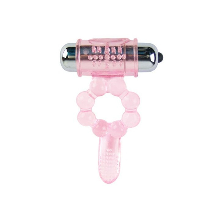 Baile - Anel de Silicone 10 Ritmos de Língua Com Vibrao Rosa