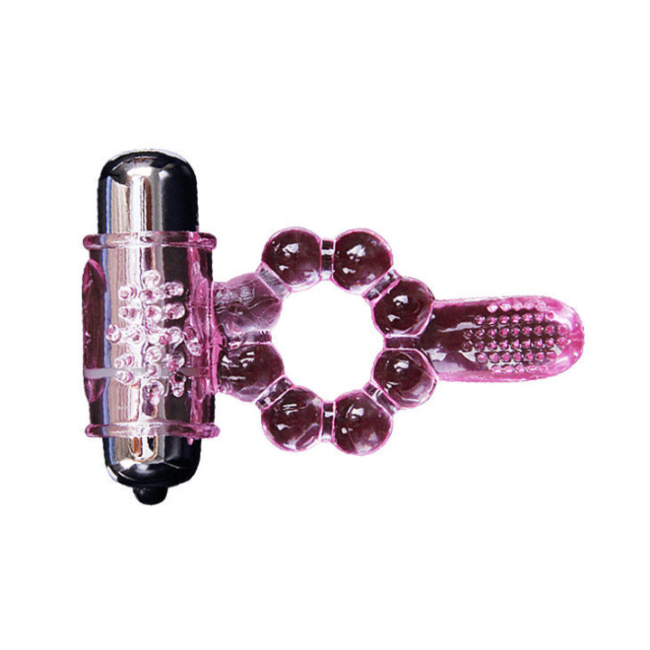 Baile - Anel de Silicone 10 Ritmos de Língua Com Vibrao Rosa
