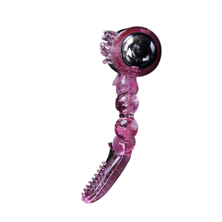 Baile - Anneau Silicone 10 Rythmes de Langue Avec Vibration Rose