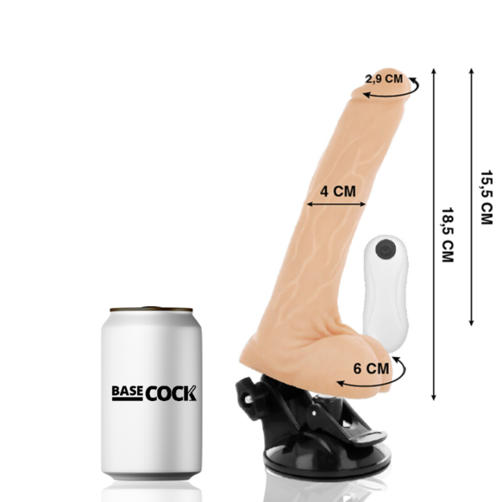 Basecock - Vibrateur Articulable Télécommande Naturel 18.5 cm -o- 4 cm
