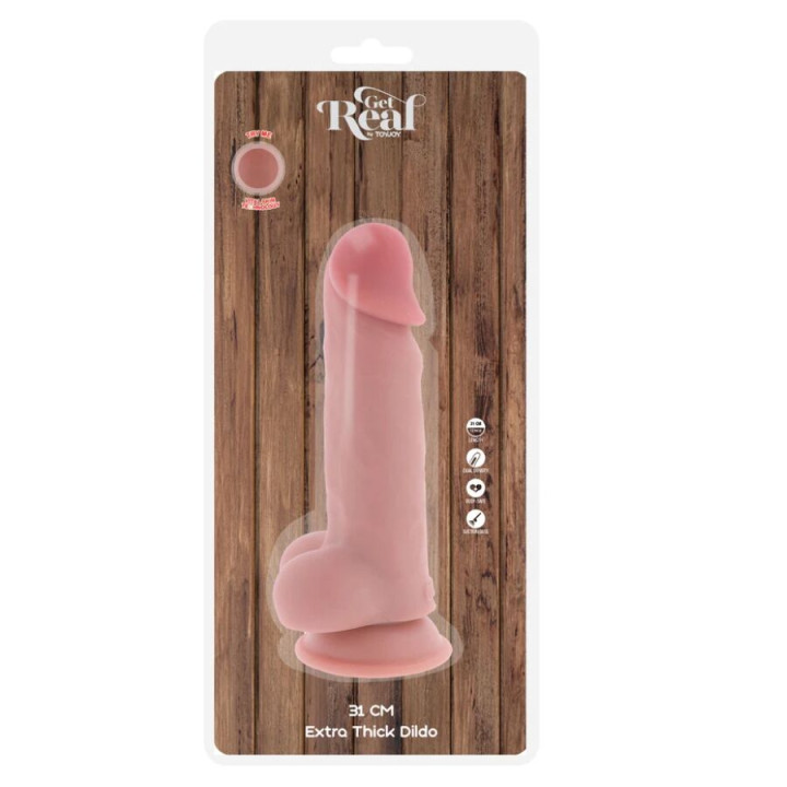 Get Real - Pénis Réaliste de Luxe Avec Testicules Extra Épais de 31 cm