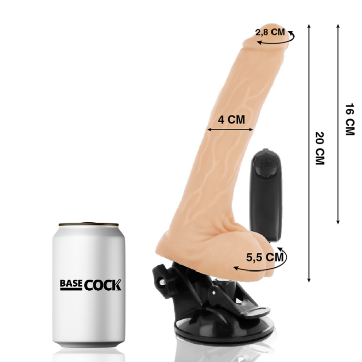 Basecock - Realistic Natural Remote Control Vibrator With Testicles 20 cm -o- 4 cm